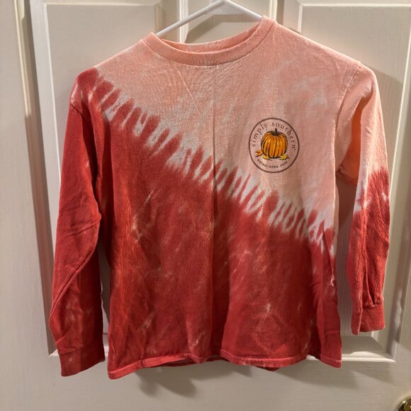Simply Southern Long Sleeve Hello Fall Pumpkin Youth Shirt ~ Small - Picture 2 of 2
